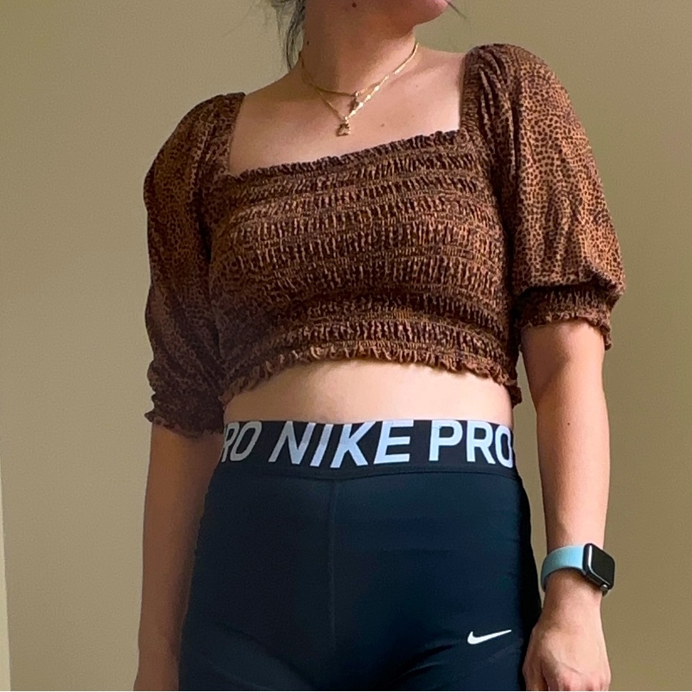 Urban Outfitters Smocked Cropped Top